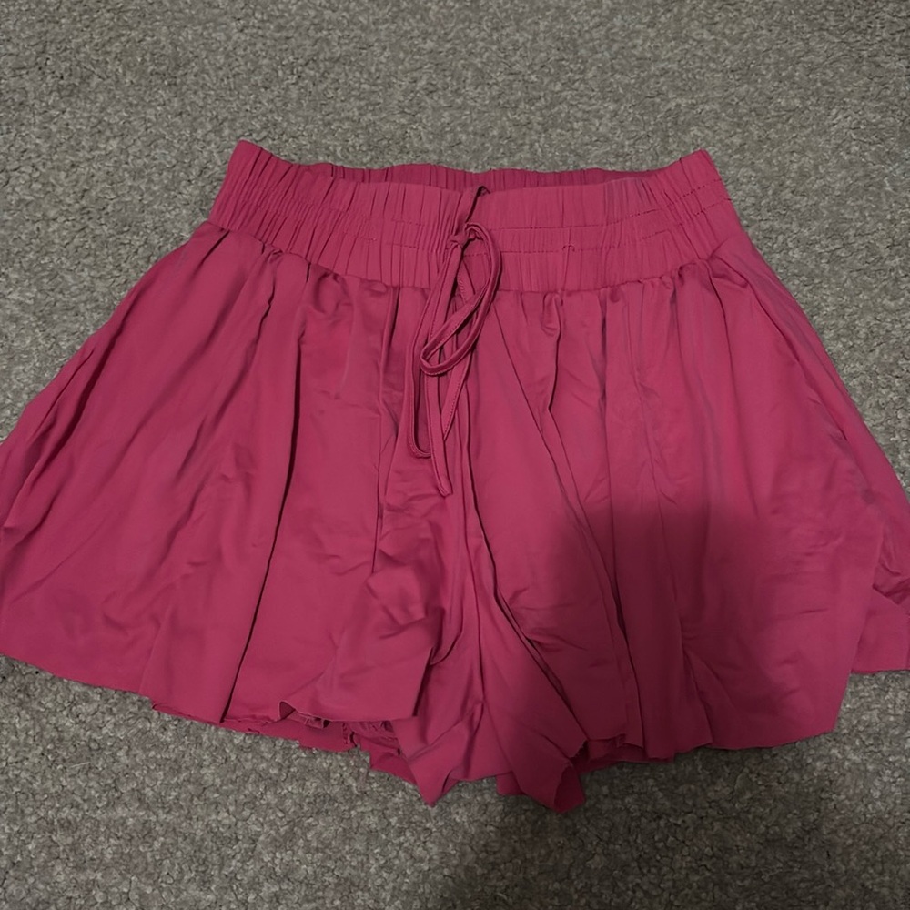 pink flowy athletic shorts